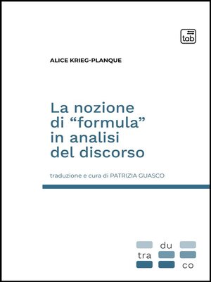 cover image of La nozione di "formula" in analisi del discorso